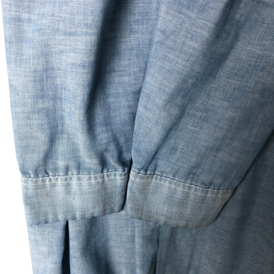 Vintage 80s-90'S Dickies Long Sleeve Chambray Shirt, Men's Size L unclear blue type Vintage Second Hand