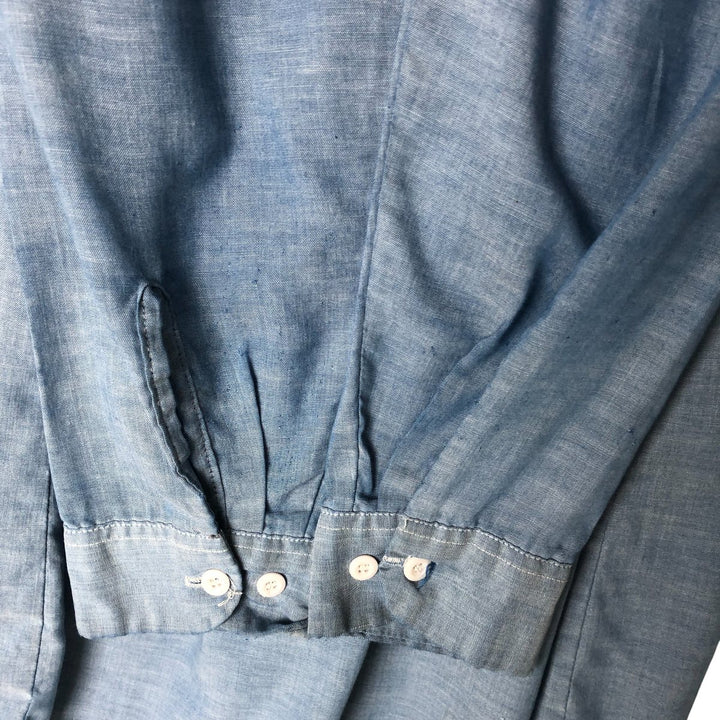 Vintage 80s-90'S Dickies Long Sleeve Chambray Shirt, Men's Size L unclear blue type Vintage Second Hand