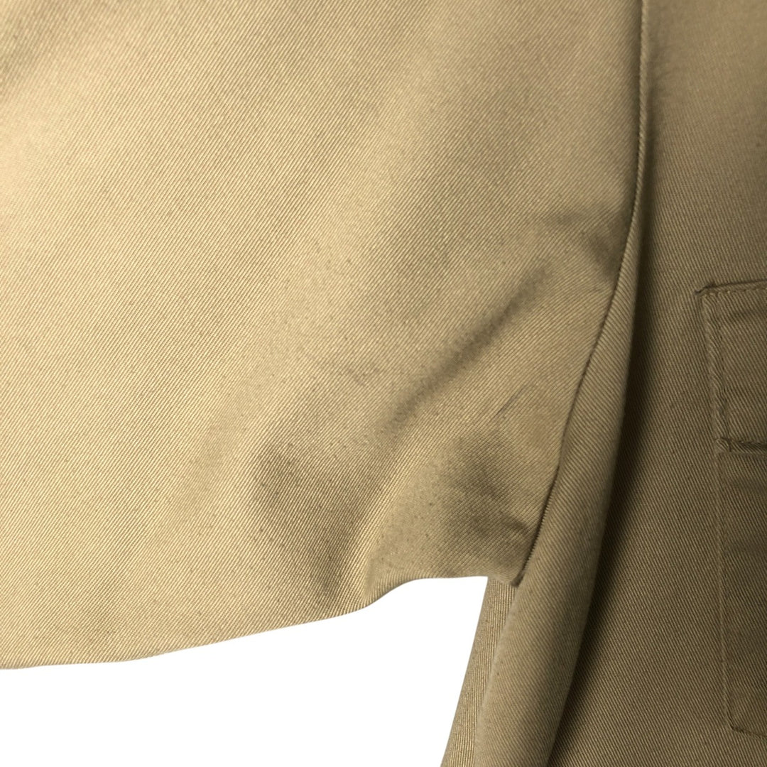 Vintage 80s-90'S Dickies long-sleeved work shirt, Made in USA, Men's size M polyester Khaki type Vintage Second Hand