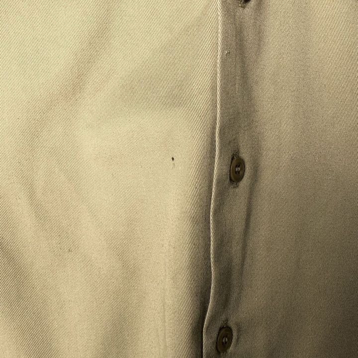 Vintage 80s-90'S Dickies long-sleeved work shirt, Made in USA, Men's size M polyester Khaki type Vintage Second Hand