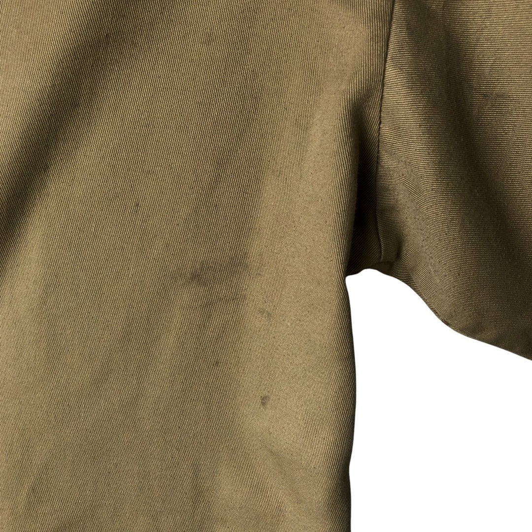 Vintage 80s-90'S Dickies long-sleeved work shirt, Made in USA, Men's size M polyester Khaki type Vintage Second Hand