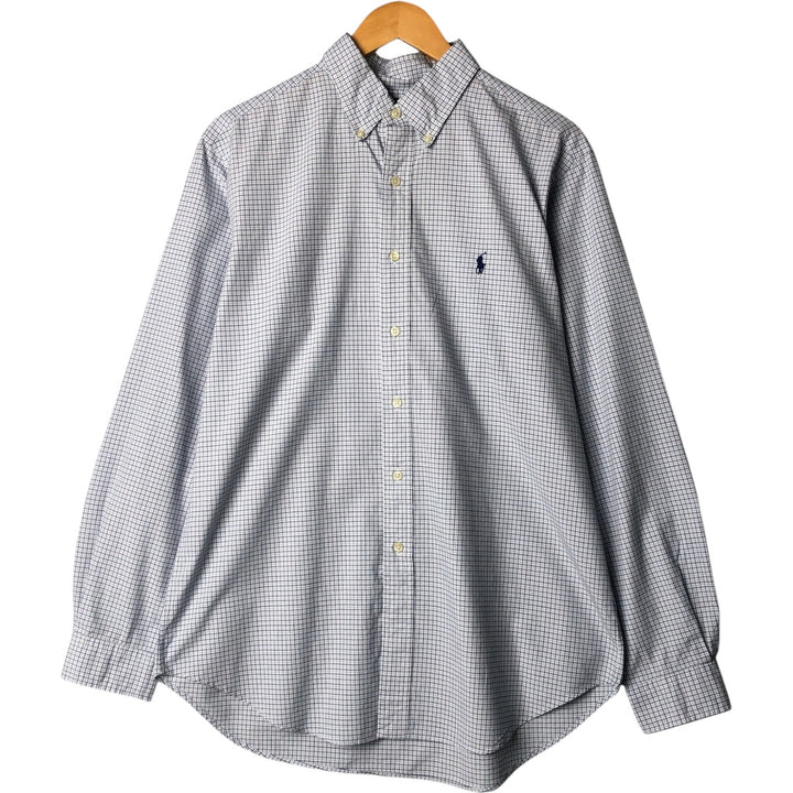 Ralph Lauren Classic Fit Long Sleeve Button Down Check Shirt Men's Size L cotton white type Vintage Second Hand