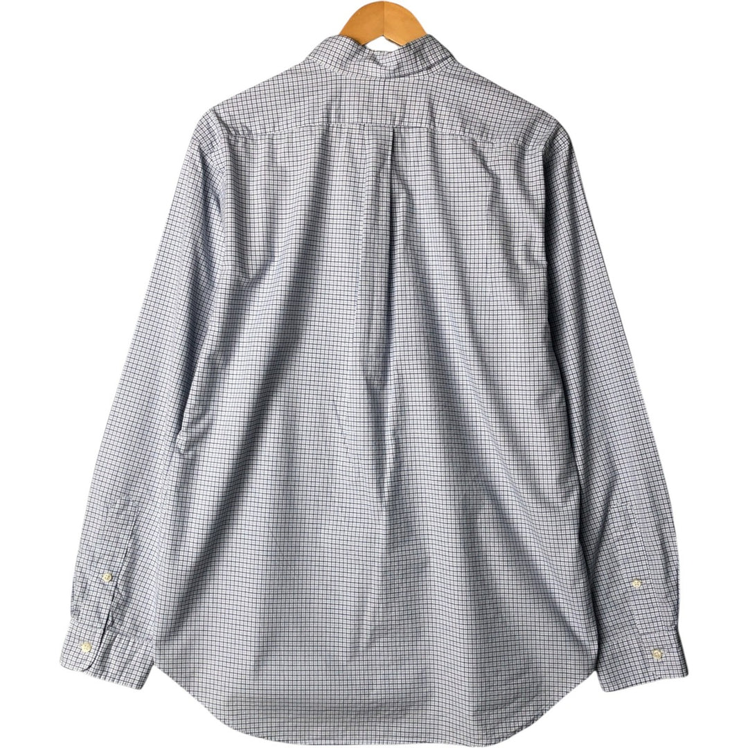 Ralph Lauren Classic Fit Long Sleeve Button Down Check Shirt Men's Size L cotton white type Vintage Second Hand