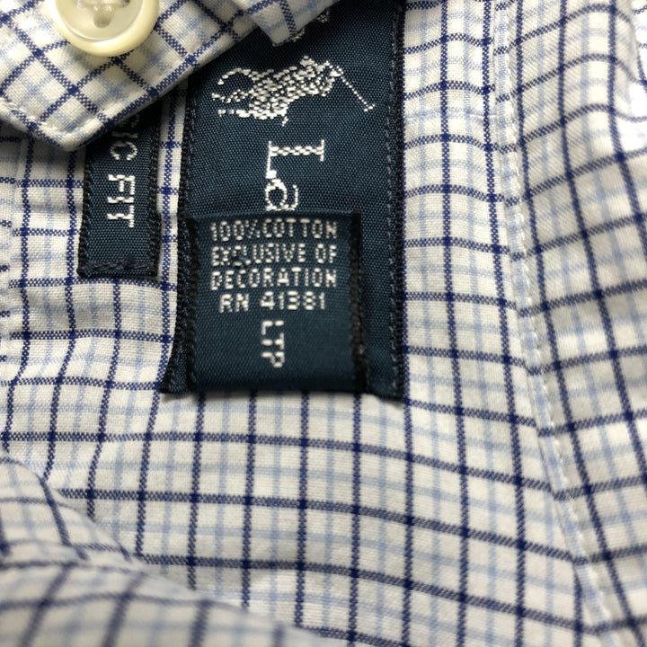 Ralph Lauren Classic Fit Long Sleeve Button Down Check Shirt Men's Size L cotton white type Vintage Second Hand