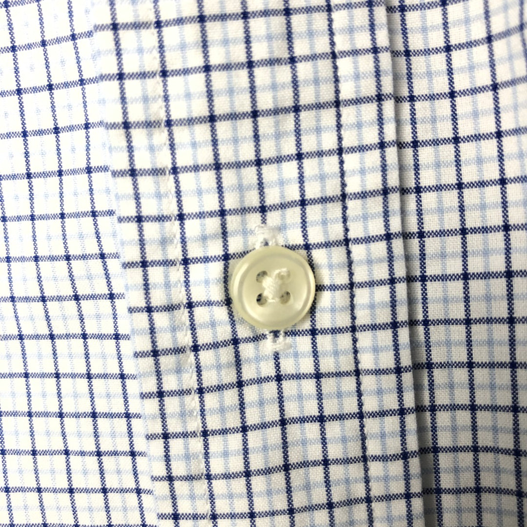 Ralph Lauren Classic Fit Long Sleeve Button Down Check Shirt Men's Size L cotton white type Vintage Second Hand