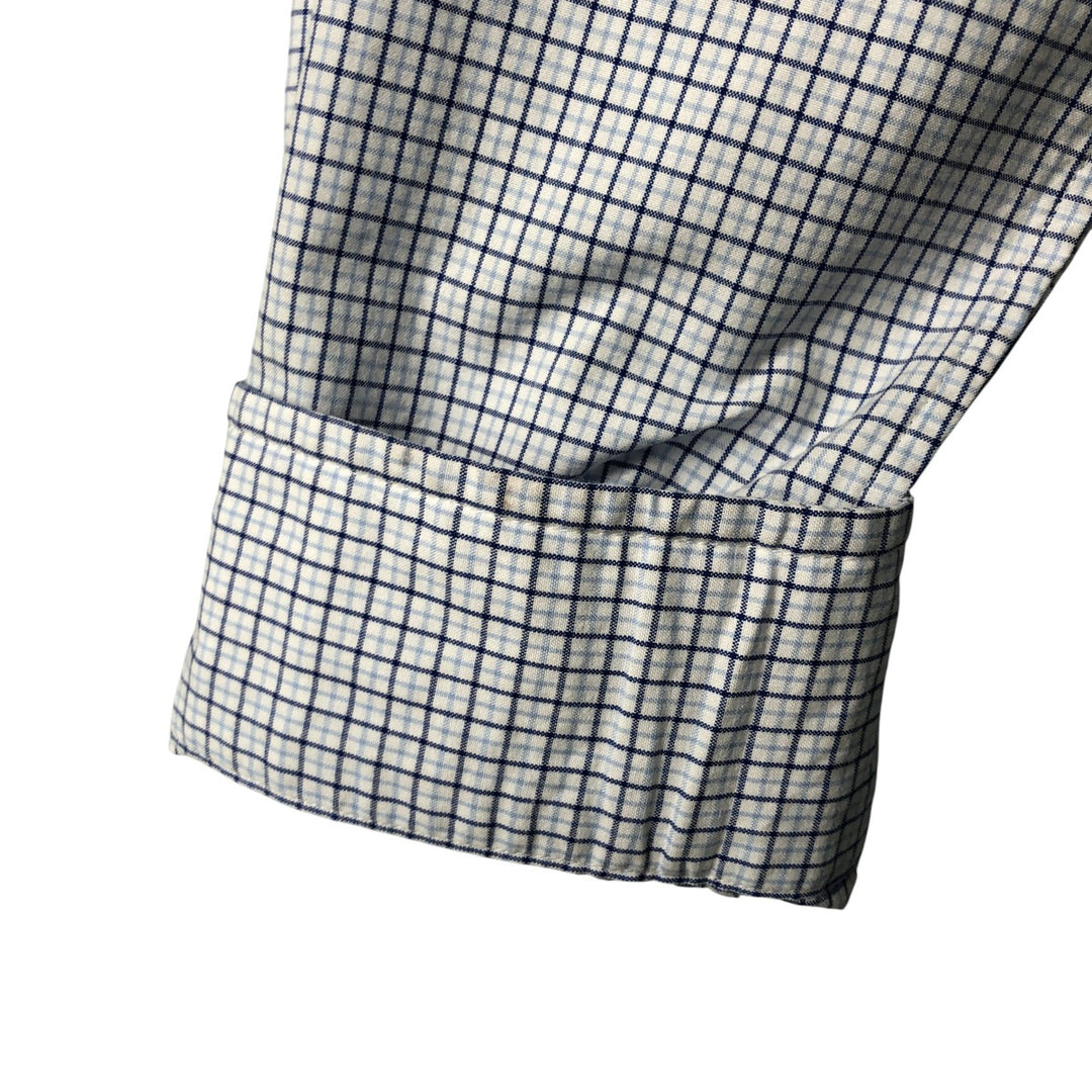 Ralph Lauren Classic Fit Long Sleeve Button Down Check Shirt Men's Size L cotton white type Vintage Second Hand