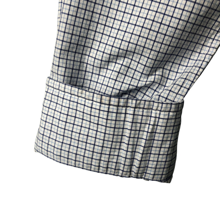 Ralph Lauren Classic Fit Long Sleeve Button Down Check Shirt Men's Size L cotton white type Vintage Second Hand