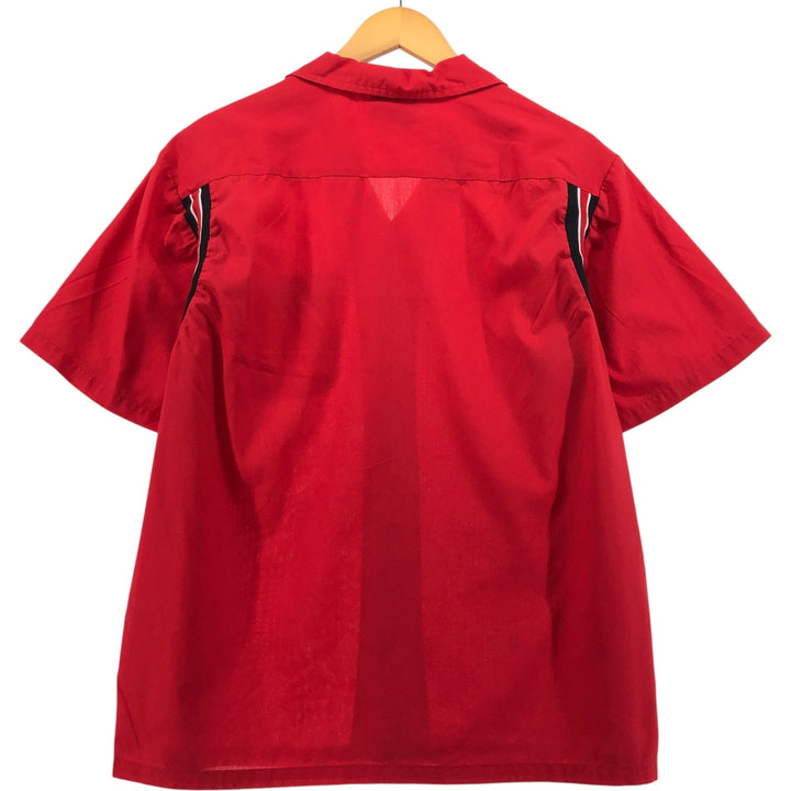 Hilton HILTON Open Collar Bowling Shirt, Box Shirt, Men's Size L cotton red type Vintage Second Hand