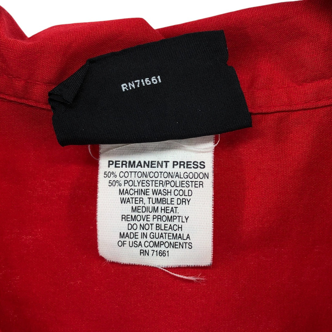 Hilton HILTON Open Collar Bowling Shirt, Box Shirt, Men's Size L cotton red type Vintage Second Hand