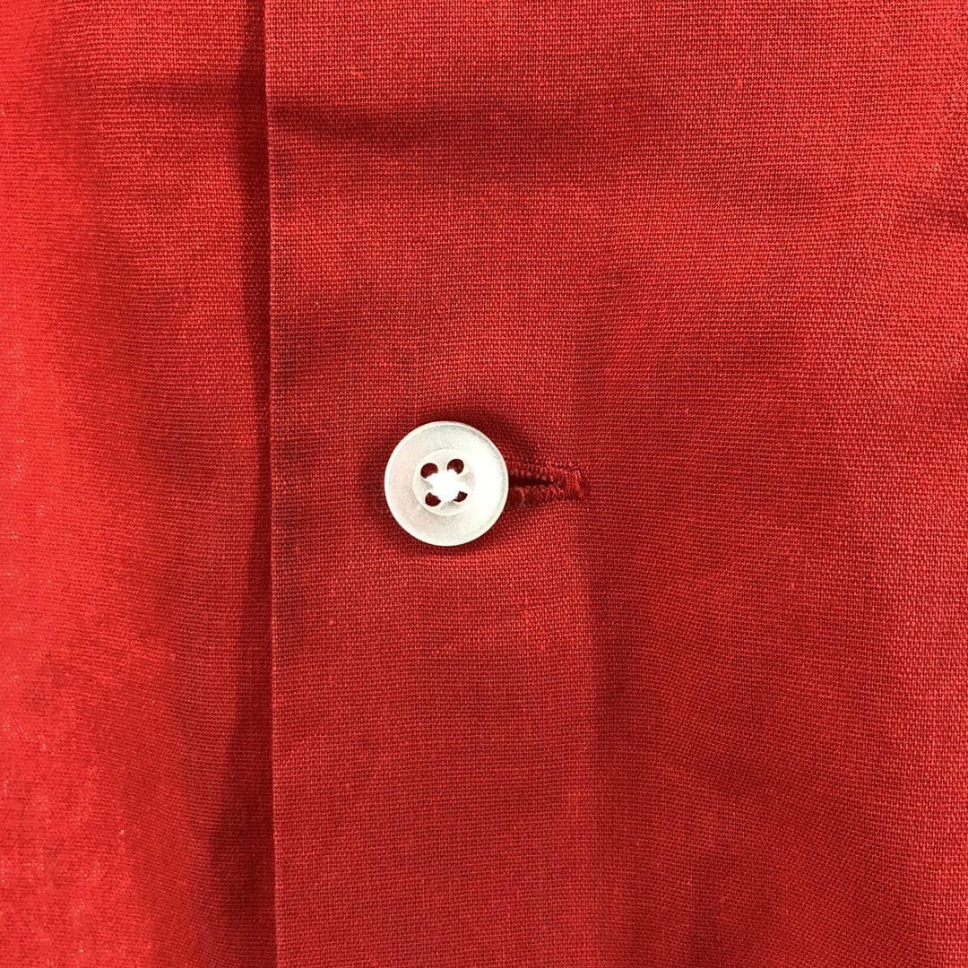 Hilton HILTON Open Collar Bowling Shirt, Box Shirt, Men's Size L cotton red type Vintage Second Hand