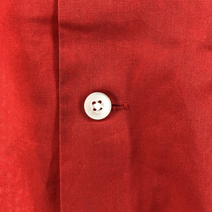 Hilton HILTON Open Collar Bowling Shirt, Box Shirt, Men's Size L cotton red type Vintage Second Hand