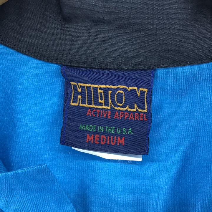 Vintage 1980'S Hilton Active Apparel open-collar bowling shirt, boxy, made in the USA, size M. cotton Blue type light blue Vintage Second Hand