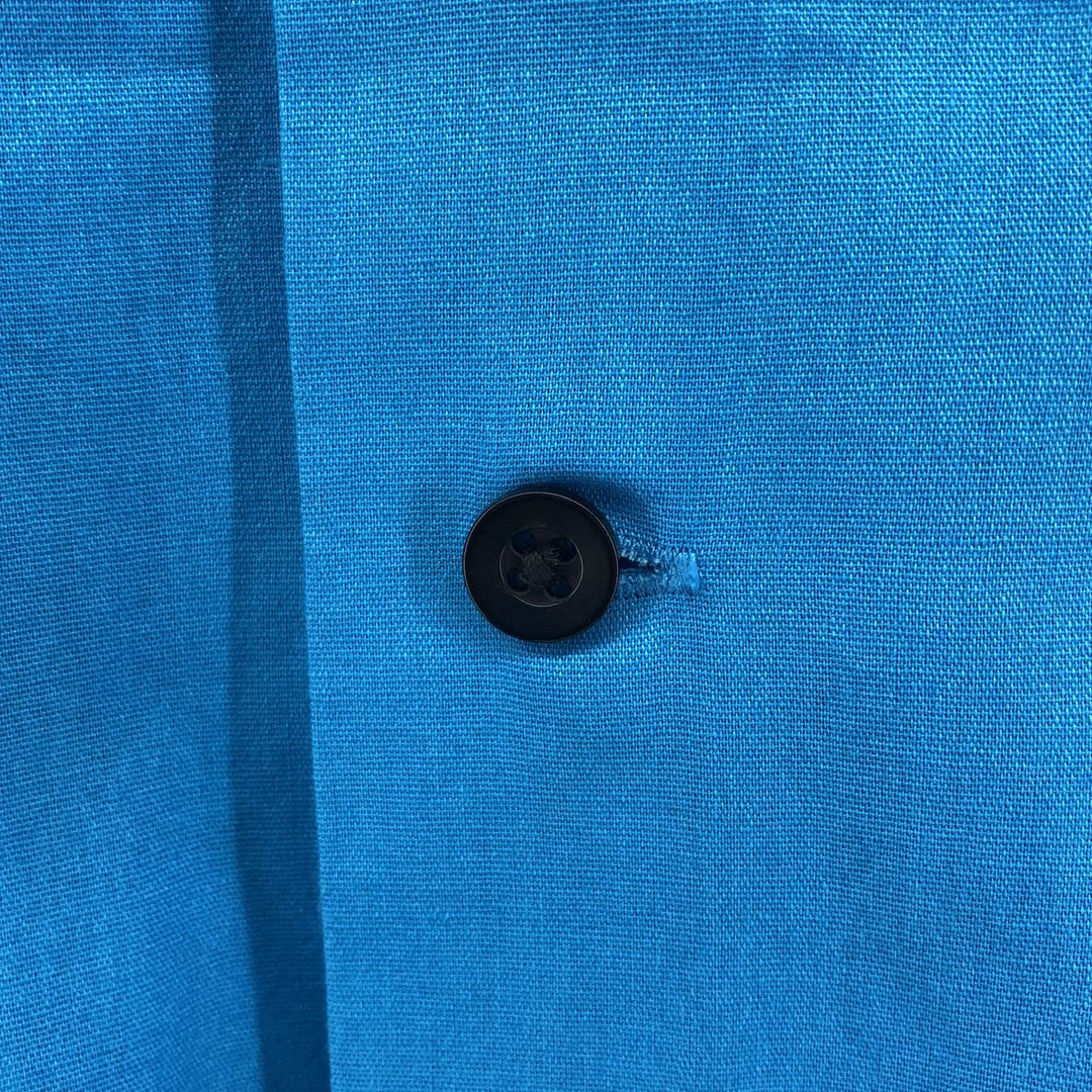 Vintage 1980'S Hilton Active Apparel open-collar bowling shirt, boxy, made in the USA, size M. cotton Blue type light blue Vintage Second Hand