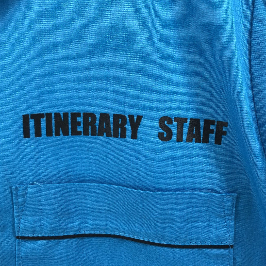 Vintage 1980'S Hilton Active Apparel open-collar bowling shirt, boxy, made in the USA, size M. cotton Blue type light blue Vintage Second Hand