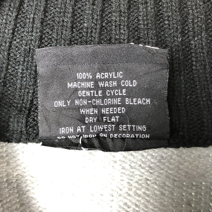 SOUTHPOLE Border Pattern Acrylic Knit Half-Zip Sweater, Men's Size XL acrylic gray type Vintage Second Hand