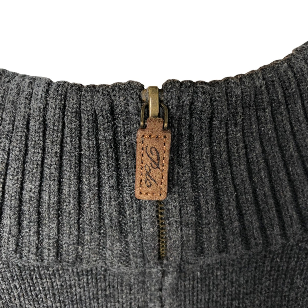 Ralph Lauren POLO RALPH LAUREN Cotton knit half zip sweater Women's XL size cotton gray type Vintage Second Hand