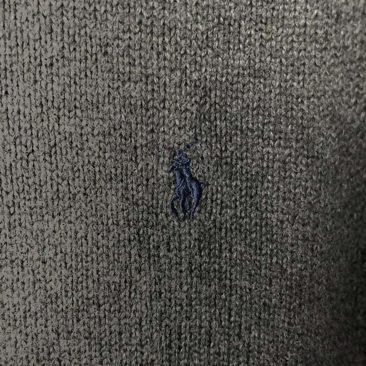 Ralph Lauren POLO RALPH LAUREN Cotton knit half zip sweater Women's XL size cotton gray type Vintage Second Hand