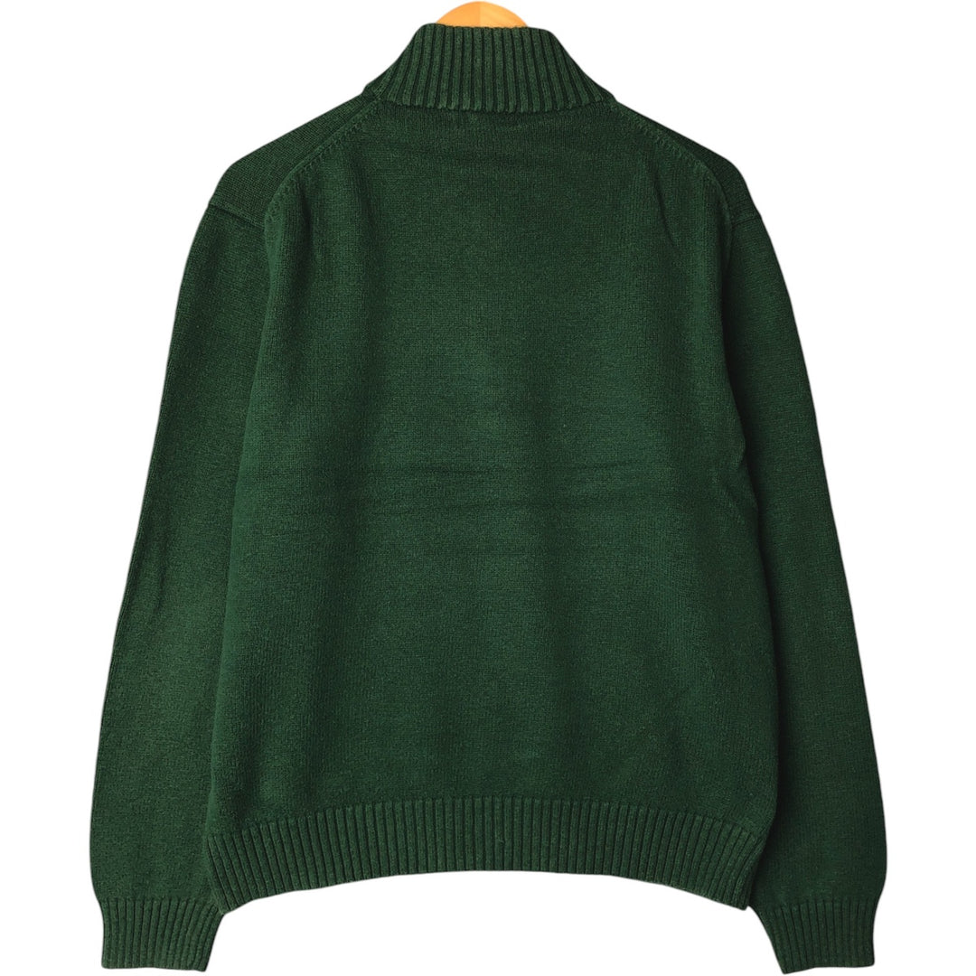 Ralph Lauren POLO RALPH LAUREN Cotton knit half zip sweater Men's XL size cotton green type Vintage Second Hand