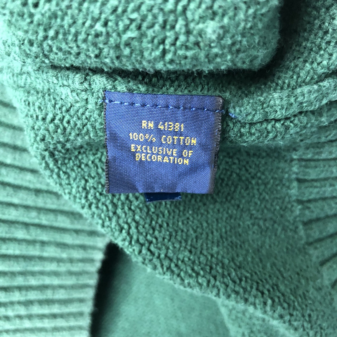 Ralph Lauren POLO RALPH LAUREN Cotton knit half zip sweater Men's XL size cotton green type Vintage Second Hand