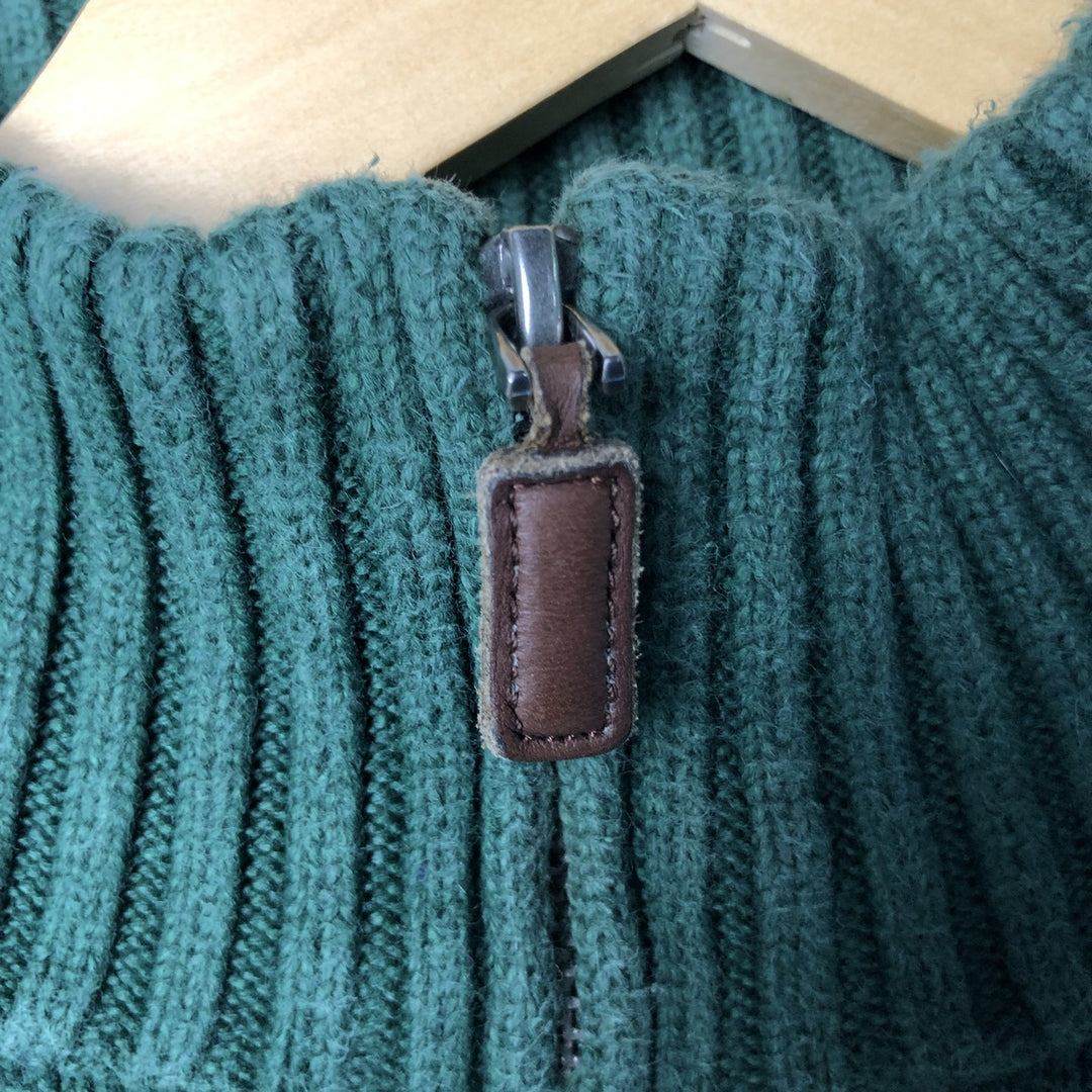 Ralph Lauren POLO RALPH LAUREN Cotton knit half zip sweater Men's XL size cotton green type Vintage Second Hand