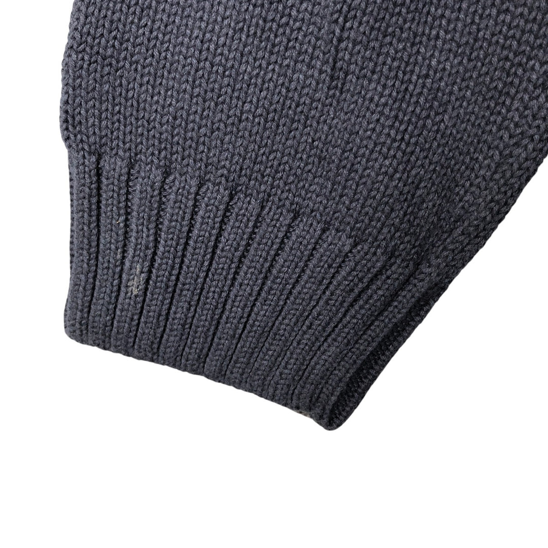 CHAPS Cotton Knit Half Zip Sweater, Men's Size L cotton navy blue type Vintage Second Hand