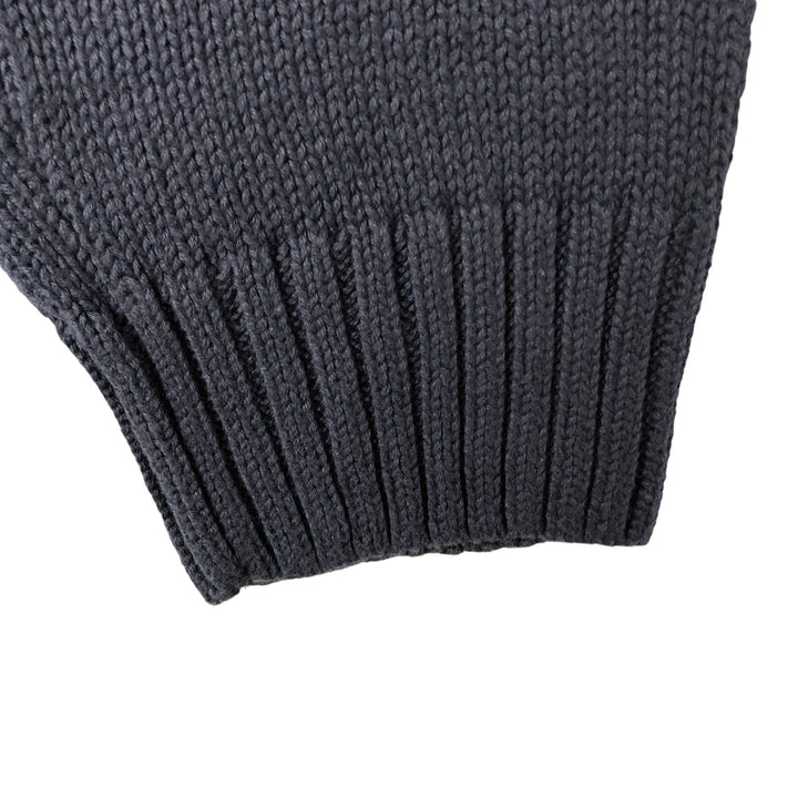 CHAPS Cotton Knit Half Zip Sweater, Men's Size L cotton navy blue type Vintage Second Hand