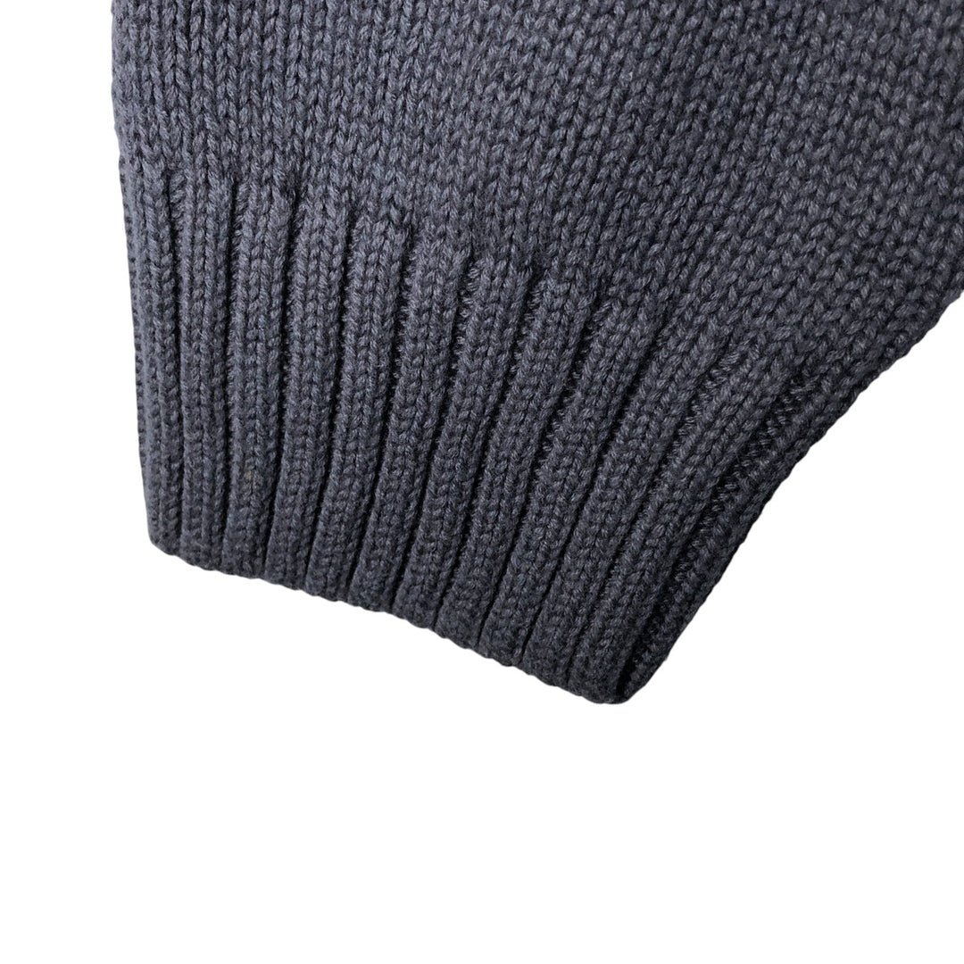 CHAPS Cotton Knit Half Zip Sweater, Men's Size L cotton navy blue type Vintage Second Hand