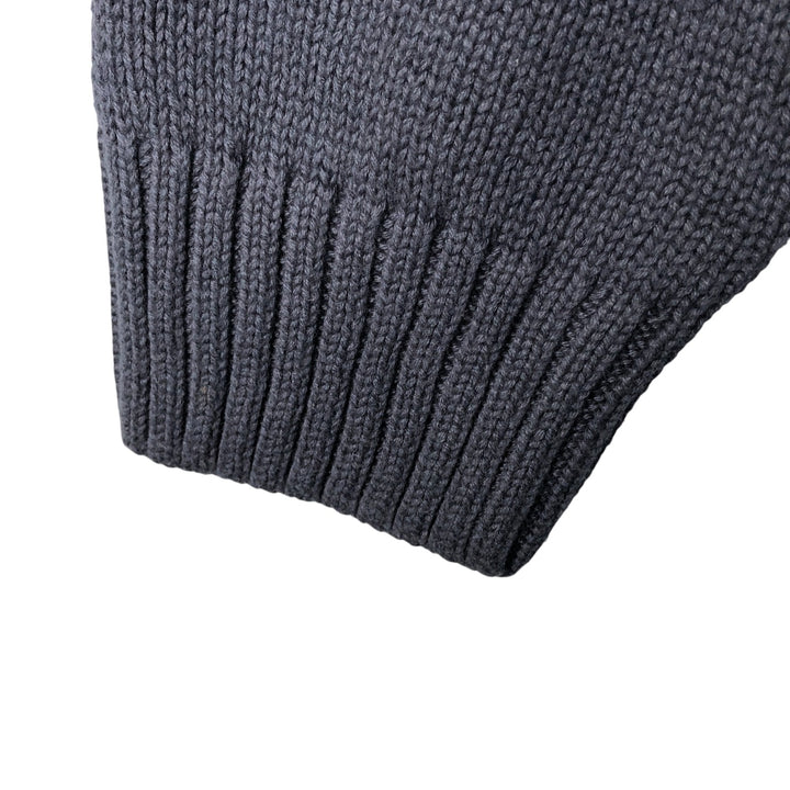CHAPS Cotton Knit Half Zip Sweater, Men's Size L cotton navy blue type Vintage Second Hand