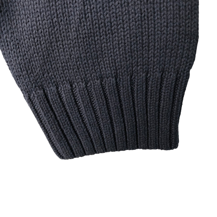 CHAPS Cotton Knit Half Zip Sweater, Men's Size L cotton navy blue type Vintage Second Hand