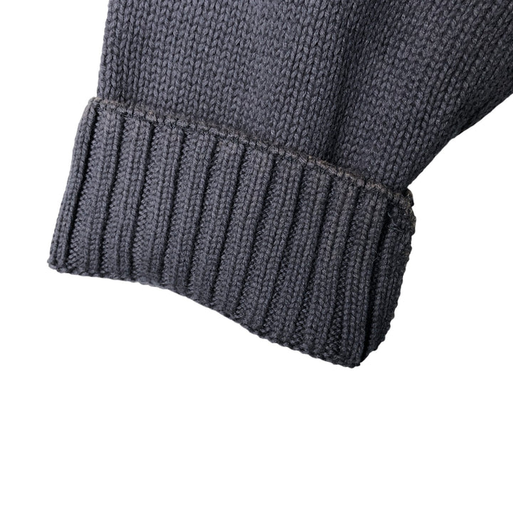 CHAPS Cotton Knit Half Zip Sweater, Men's Size L cotton navy blue type Vintage Second Hand
