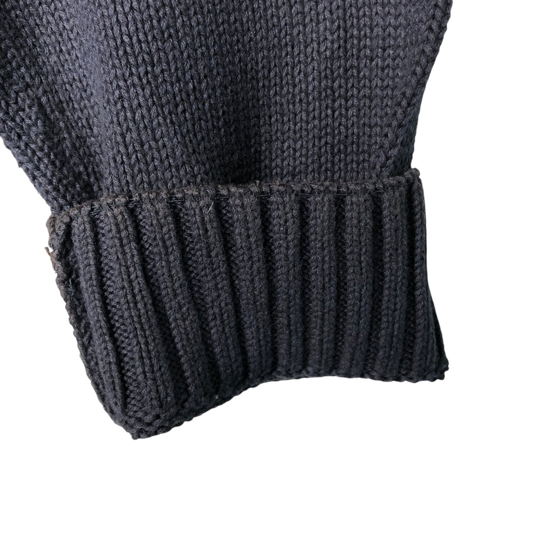 CHAPS Cotton Knit Half Zip Sweater, Men's Size L cotton navy blue type Vintage Second Hand