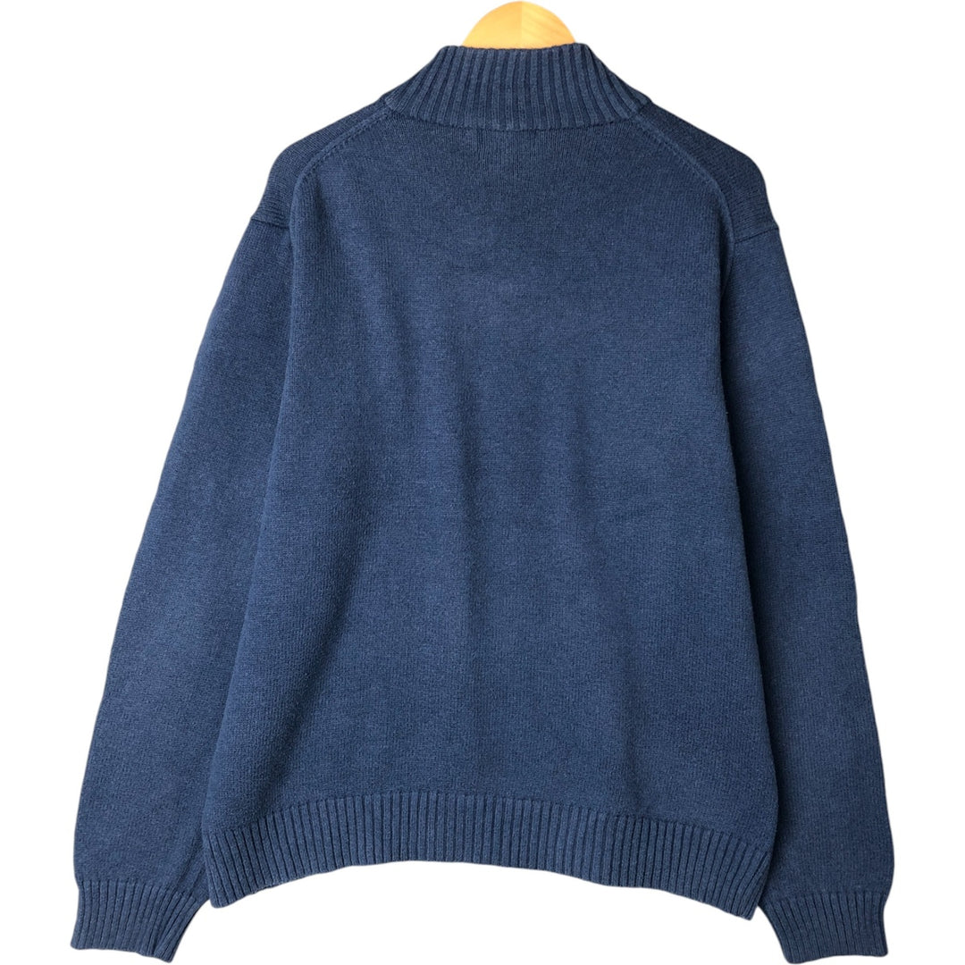 Ralph Lauren POLO RALPH LAUREN Cotton knit half zip sweater Men's M size cotton blue type Vintage Second Hand