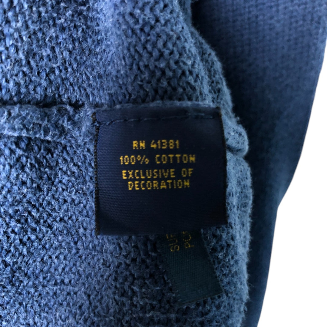 Ralph Lauren POLO RALPH LAUREN Cotton knit half zip sweater Men's M size cotton blue type Vintage Second Hand