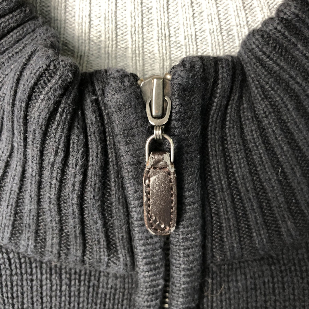 90s-00'S LLBean Cotton Knit Half-Zip Sweater, Men's Size L, Vintage cotton black type Vintage Second Hand