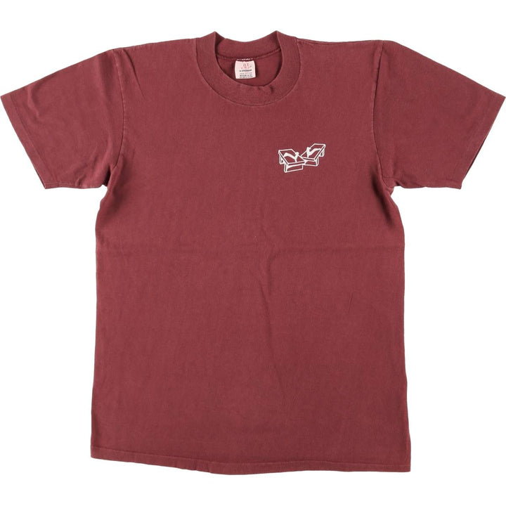 Vintage 90'S STEDMAN HI CRU Printed T-Shirt, Made in USA, Men's Size Medium cotton red type reddish brown Vintage Second Hand