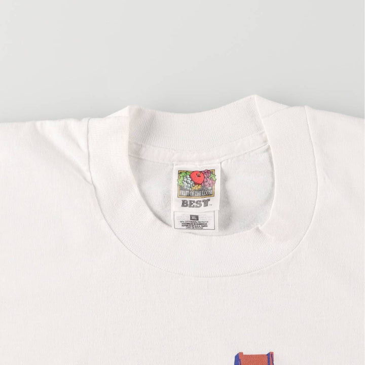 Fruit of the Loom Best Print T-Shirt, Made in USA, Men's XL cotton white type Vintage Second Hand