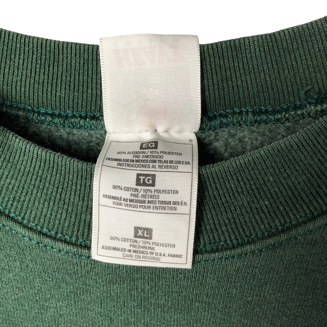 2000'S Fruit of the Loom Heavy Cotton College Sweatshirt, Men's Size XL cotton green type Vintage Second Hand