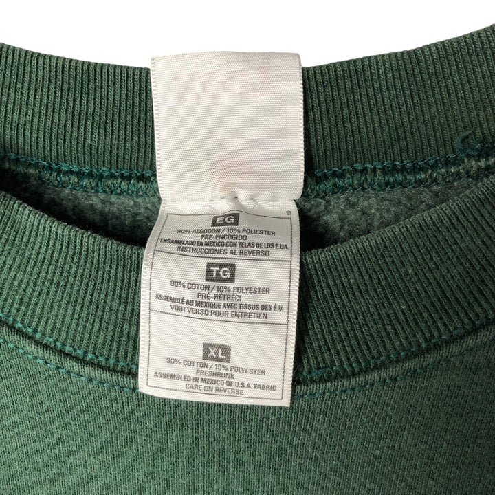 2000'S Fruit of the Loom Heavy Cotton College Sweatshirt, Men's Size XL cotton green type Vintage Second Hand