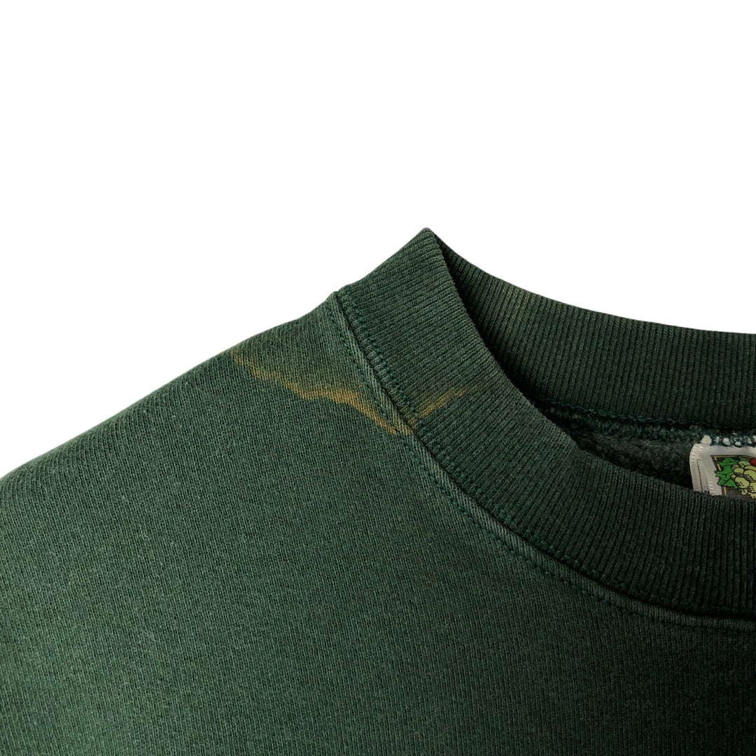 2000'S Fruit of the Loom Heavy Cotton College Sweatshirt, Men's Size XL cotton green type Vintage Second Hand