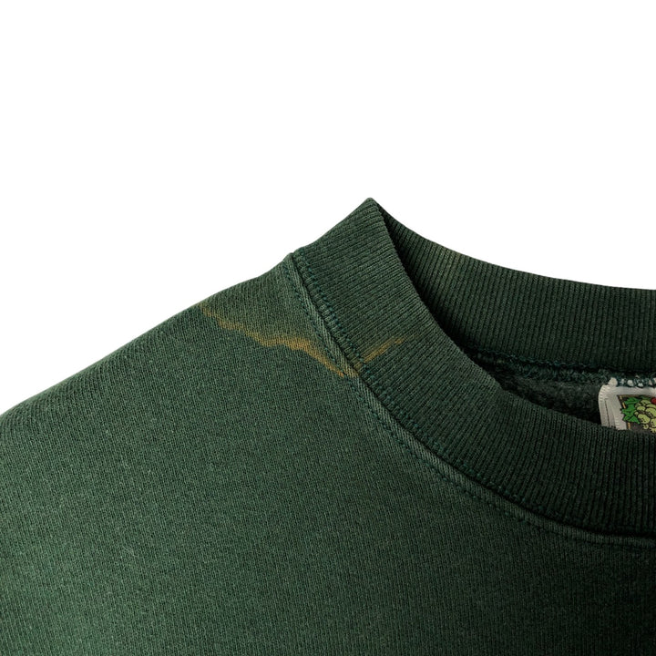 2000'S Fruit of the Loom Heavy Cotton College Sweatshirt, Men's Size XL cotton green type Vintage Second Hand