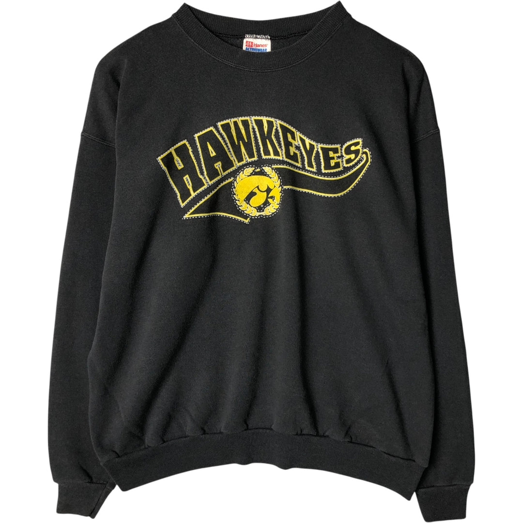 Vintage 1990'S Hanes Activewear Iowa University College Sweatshirt, Men's Size XL cotton black type Vintage Second Hand