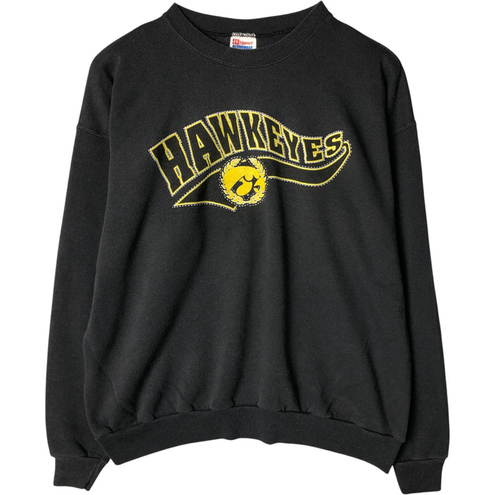 Vintage 1990'S Hanes Activewear Iowa University College Sweatshirt, Men's Size XL cotton black type Vintage Second Hand