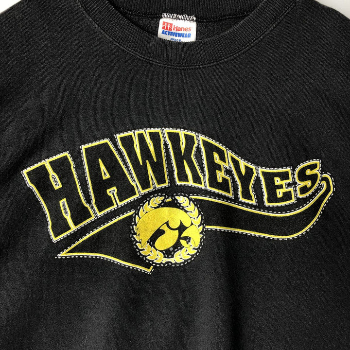Vintage 1990'S Hanes Activewear Iowa University College Sweatshirt, Men's Size XL cotton black type Vintage Second Hand