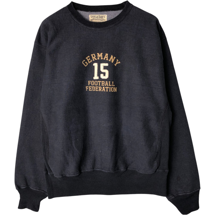 2000'S Steve & Barries College Sweatshirt (Men's Size L) cotton navy blue type Vintage Second Hand