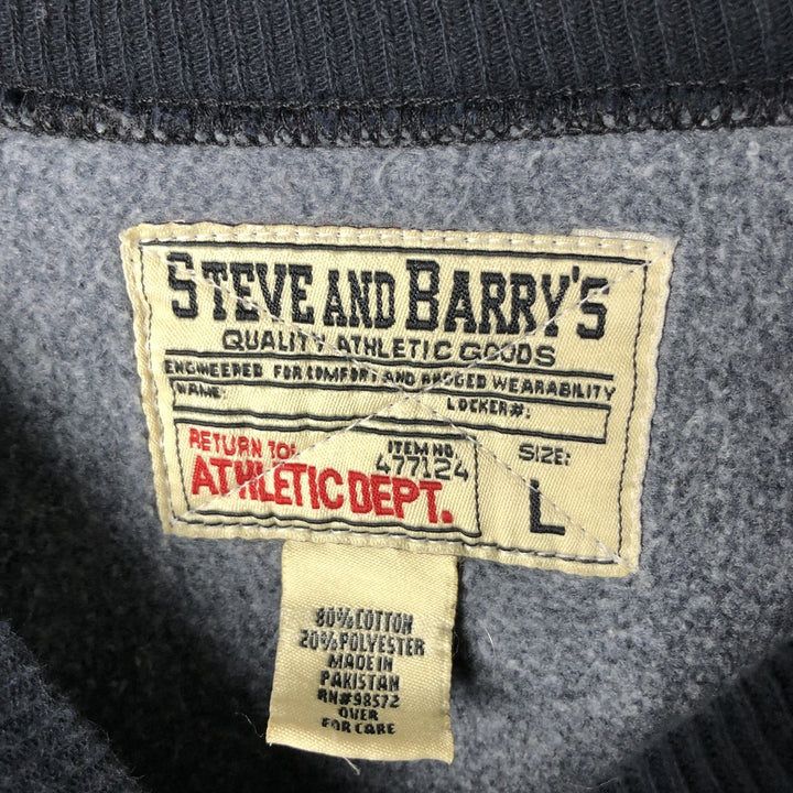 2000'S Steve & Barries College Sweatshirt (Men's Size L) cotton navy blue type Vintage Second Hand
