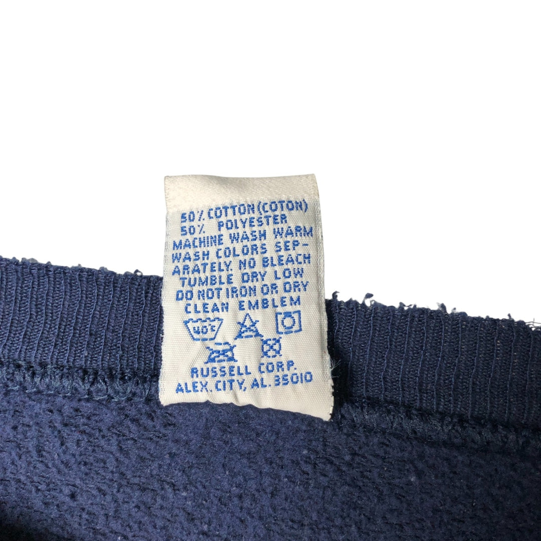 90'S Russell College Sweatshirt, Made in USA, Men's XXL, Vintage cotton navy blue type Vintage Second Hand