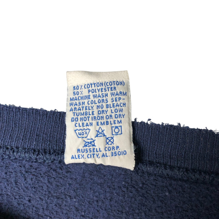 90'S Russell College Sweatshirt, Made in USA, Men's XXL, Vintage cotton navy blue type Vintage Second Hand