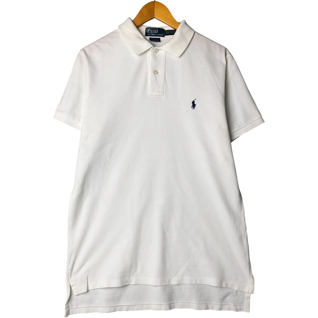 Ralph Lauren POLO by Ralph Lauren CUSTOM FIT short sleeve polo shirt, men's size L cotton white type Vintage Second Hand