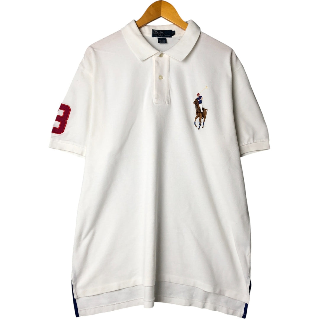 Ralph Lauren POLO by Ralph Lauren Big Pony Short Sleeve Polo Shirt Men's XL cotton white type Vintage Second Hand
