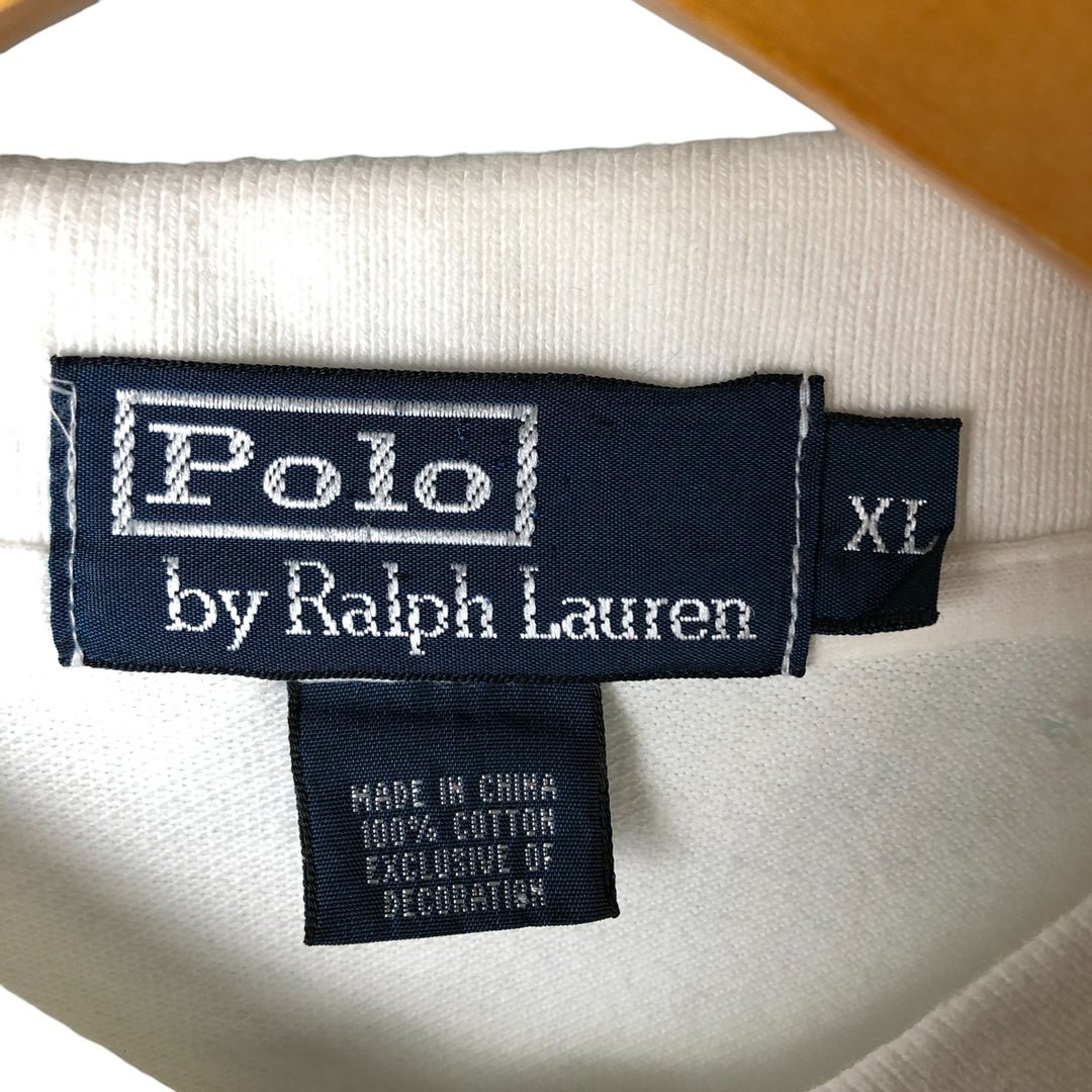 Ralph Lauren POLO by Ralph Lauren Big Pony Short Sleeve Polo Shirt Men's XL cotton white type Vintage Second Hand